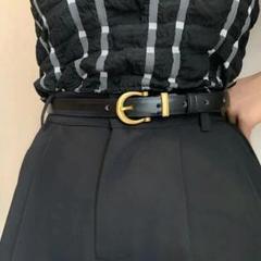 ベルト ブラック 黒色 全長102cm 幅1.9cm PUレザー HQBS