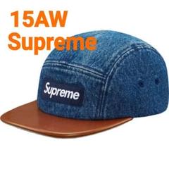 Supreme☆Denim Leather Visor Camp Capデニム