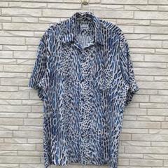 Schott シャツ XL レオパード レーヨン 782-4123016 青 - メルカリ