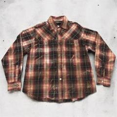 Bernings Sho ドレープ シャツ archive y2k 平成 l 美品 00s Bernings Sho グランジ オンブレチェックシャツ Y2K