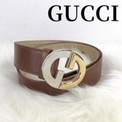 GUCCI ベルト オールドグッチ GGバックル インターロッキング バイカラー GUCCI ベルト オールドグッチ GGバックル インターロッキング