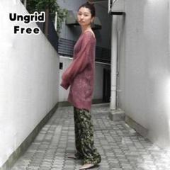【気まぐれSALE中】訳あり Ungrid ジャカードフラワーワイドパンツ　花柄のサムネイル