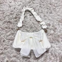 SHEIN ワンホン バッグ 白 2WAY ホワイト リボンバッグ ガーリー