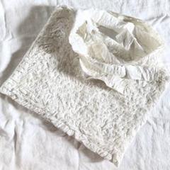 【美品】perna フリル トートバッグ ホワイト