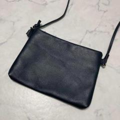 美品　シップスSHIPS レザーショルダーバッグ　サコッシュ　ダークネイビー