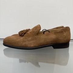ナビ　ディメッラ　ナポリ　茶スエード　タッセルローファー　伊製　美品 ディメッラ ナポリ 茶スエード タッセルローファー 伊製 美品