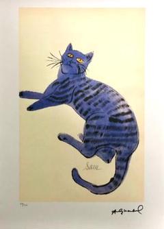 【模写】【限定100部・証明書付】Andy Warhol「Sam」猫 ポスター 模写】【限定100部・証明書付】Andy Warhol「Sam」猫 ポスター