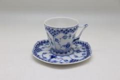 ロイヤルコペンハーゲン ブルーフルーテッド フルレース 顔付き カップ&ソーサー