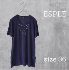 ESPLE レディース ニット カットソー (36) ネイビー チュニック