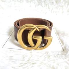 激レア！　グッチ　Gucci GGロゴ ブラウンレザーベルト　マーモント
