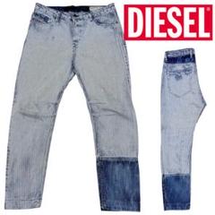 良品□DIESEL□RELAXED BOYFRIEND□ヒッコリー 切替 デニム