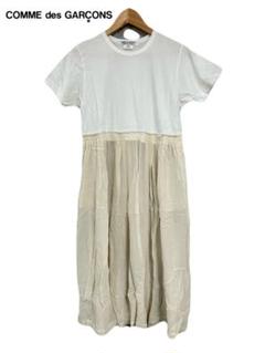 コムデギャルソン シフォン切り替え ワンピース 半袖 XS GARÇONS