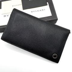 付属品完備 美品 BVLGARI サークルロゴ グレインカーフレザー 長