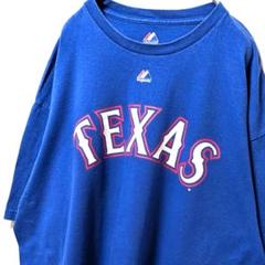 マジェスティックMLBテキサスレンジャーズ7マーフィー Tシャツブルー青XL古着
