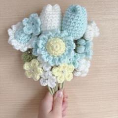 枯れない花 毛糸の花束 編み物 チューリップ あみぐるみ ギフトにも