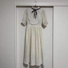 しまむら m♡petit by misako ワンピース ドット アイボリー