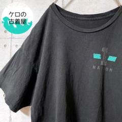 US古着 メンズ Tシャツ ブラック 黒 星条旗 リボン