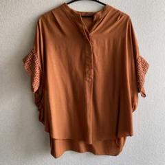 半袖　ラグランスリーブシャツ　テラコッタ色
