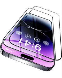 iPhone14 Pro用 強化ガラスフィルム 2枚セット ガイド粋付き