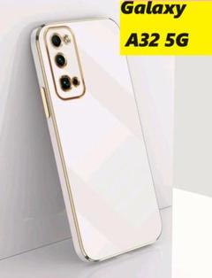 Galaxy A32 5G★白　ゴールドメッキ風　レンズ保護★Galaxyケースのサムネイル