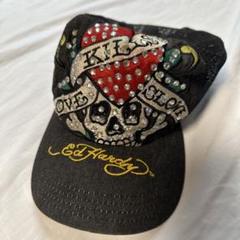 希少 限定Y2K Ed hardy 刺繍 デニムメッシュキャップ スカルハート 希少 限定Y2K Ed hardy 刺繍 デニムメッシュキャップ スカル