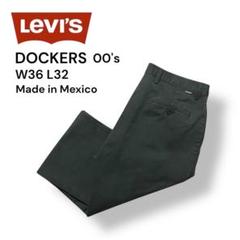 00s Levi's Dockers2タックワークチノパンツ36×32 ネイビー