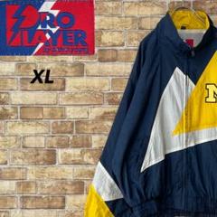 PROPLAYER　カレッジ系　ナイロンジャケット　マルチカラー　刺繍ロゴ　XL