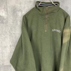 リーボック　スウェット　ハーフジップ　刺繍ロゴ　フェード　XL 緑　90s レア