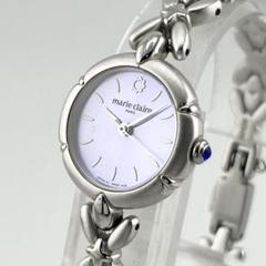 【稼働/良品】marie claire クオーツ ブレスレットウォッチ パープル