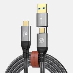 高速充電‼️usb 延長ケーブル 充電ケーブル 2in1データケーブル