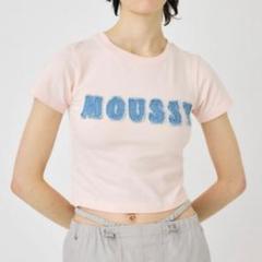 moussy PATCH DENIM MOUSSY TINY Tシャツ ピンク