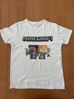 ユニクロ　オリジナル作成Tシャツ　マイクラ　ホワイト　160