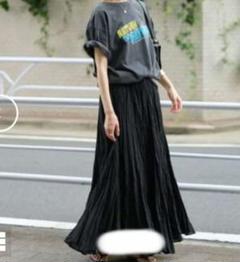スローブイエナ ブラック クリンクルティアードスカート