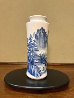 中国古美術　清時代青花花卉文梅瓶 F3-3 An extremely rare blue and white 'shou medallion' meiping