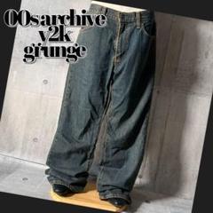 2000's wide denim pants y2k grunge fade - メルカリ