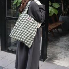 【FREDY REPIT】カラーギンガムパーテーション トートバッグ ブラック