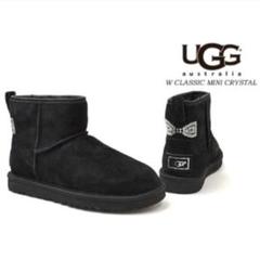 UGG アグ ムートンブーツ 24㎝ クリスタルボウ 黒 リボン