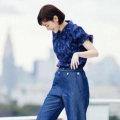 マリンフランセーズ　ヨットプリント　プチフリル　ブラウス 6.8 ヨットのブラウス .+* — LA MARINE FRANCAISE