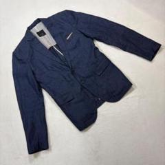 良品★ZARA MAN BASIC テーラードジャケット カジュアル ネイビーM