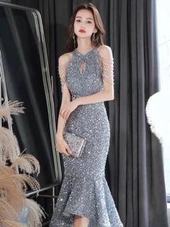 キラキラ可愛い春夏ドレス✦ひざ丈結婚式パーティー用