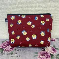 笑顔のフクロウさん　サザンクロスポーチ　大きめ　ハンドメイド　AZ