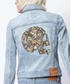 【B品】【未使用】zadig&voltaire デニムジャケット　スカル刺繍