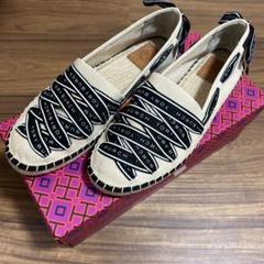 【美品】お値下げ❗️トリーバーチ　ナチュラル メッシュ エスパドリーユ 最終値下げトリーバーチ エスパドリーユ 7 - メルカリ