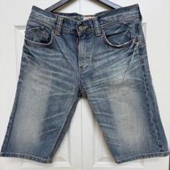 EDWIN エドウィン4519 ハーフパンツ　W32 ユーズド加工　デニム