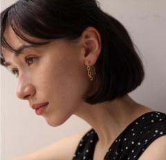 AJIRO ACCESSORY試着のみP448 フープピアス ゴールド