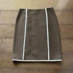 プラダPRADA スカート38 茶ブラウンベージュ