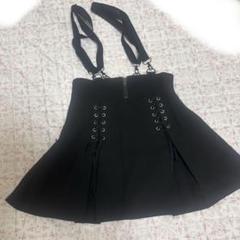 ♡♡ lunaly レースアップ サスペンダー プリーツ スカート リボン