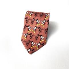1192 Lloyd’s ミッキー　ディズニー　総柄　ネクタイ　ピンク