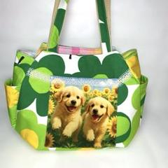 チューリップバッグ　ゴールデンレトリバー　ハンドメイド