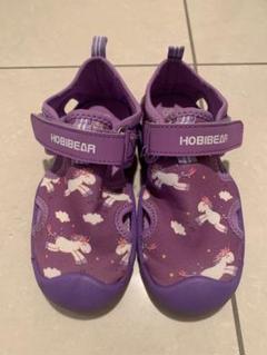 HOBIBEAR ユニコーン柄サンダル 紫色　18.5cm 美品